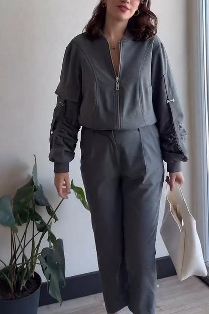 Women's design casual set Gray