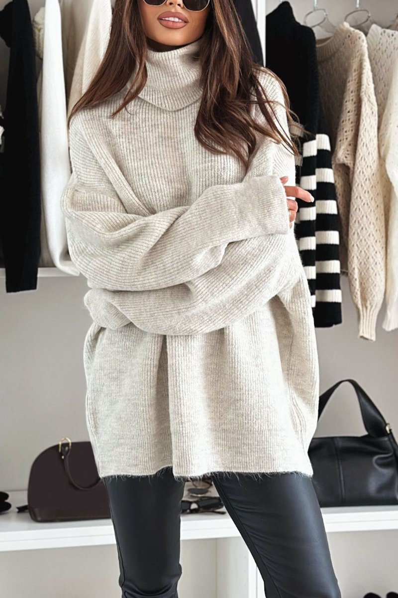 Women's Casual Turtleneck Sweater off-white