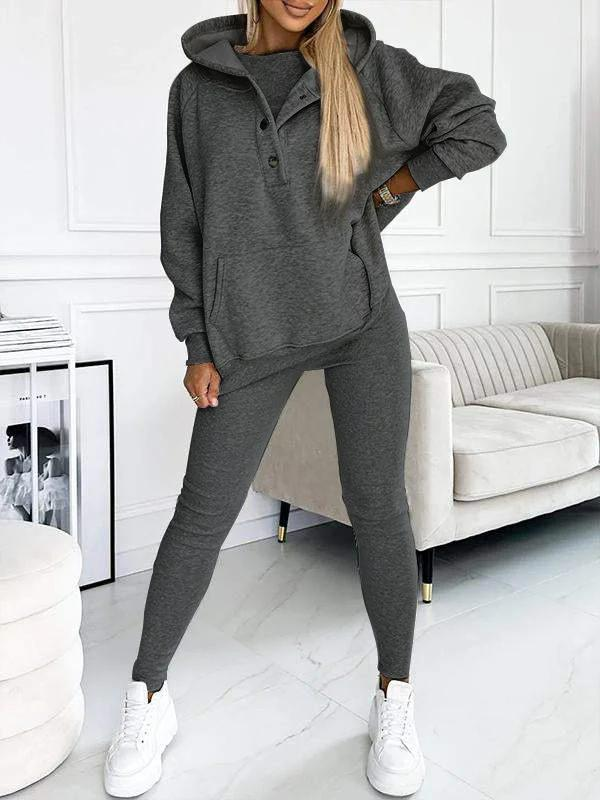 (S-5XL) Plus Size Casual and Comfortable Sweatshirt Two-piece Suit Dark Grey