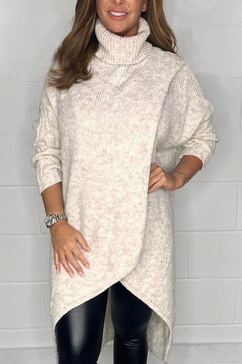 Women's Gorgeous cross over roll neck jumper Cream