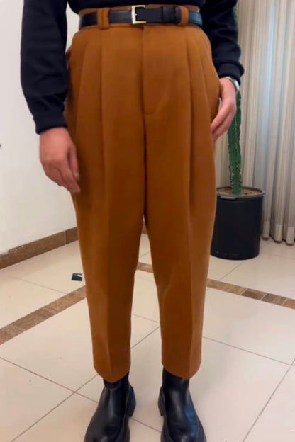 Women's casual and versatile turnip pants caramel