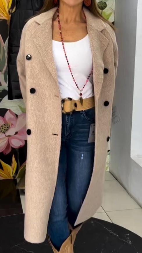 Women's Casual Solid Color Button Coat