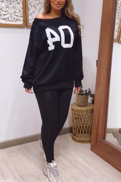 Women's Casual Round-neck Digital Pullover Sweatshirt